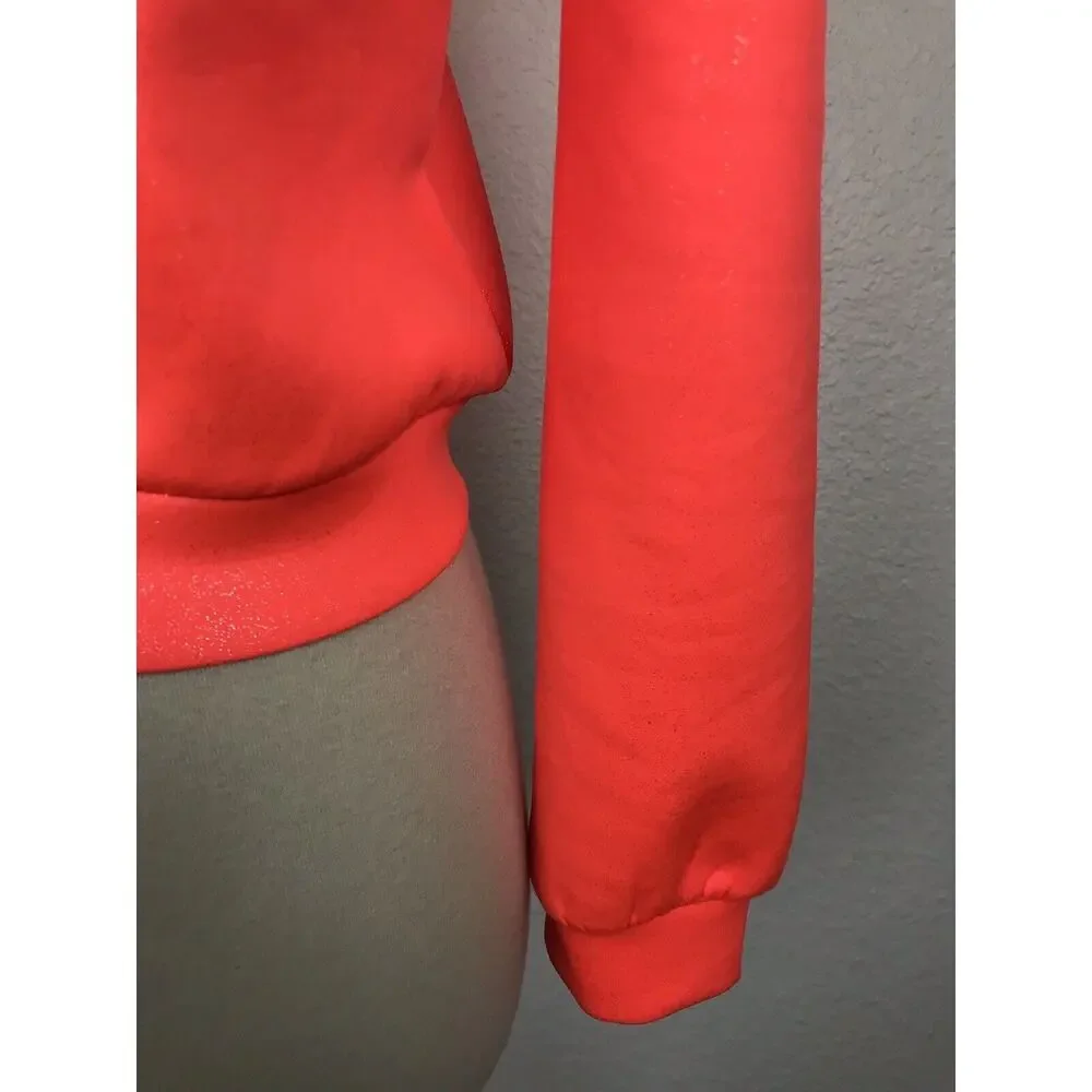 Patrizia Pepe Children Neoprene Jacket Neon Orange Metallic NWT